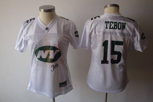 Jets #15 Tim Tebow White 2011 Women's Fem Fan Stitched NFL Jersey